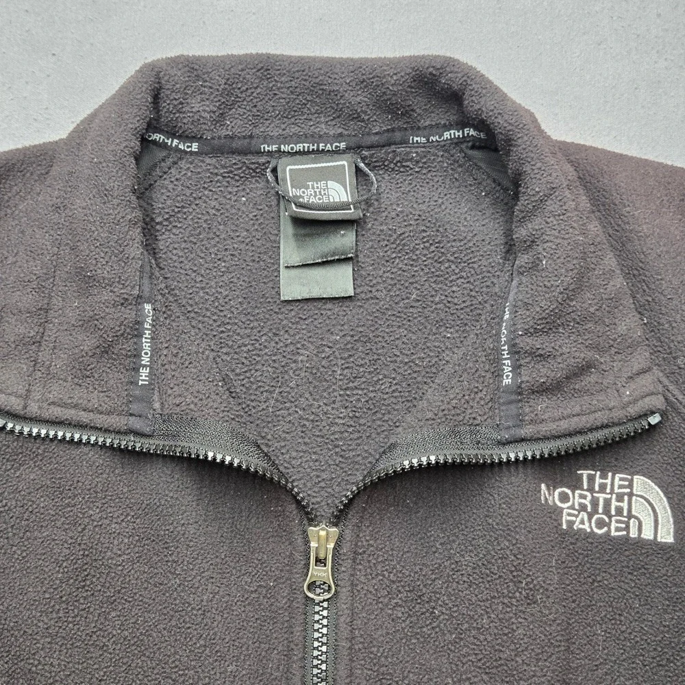 The North Face Mens Small Full Zip Fleece Jacket Black Mock Neck 0159